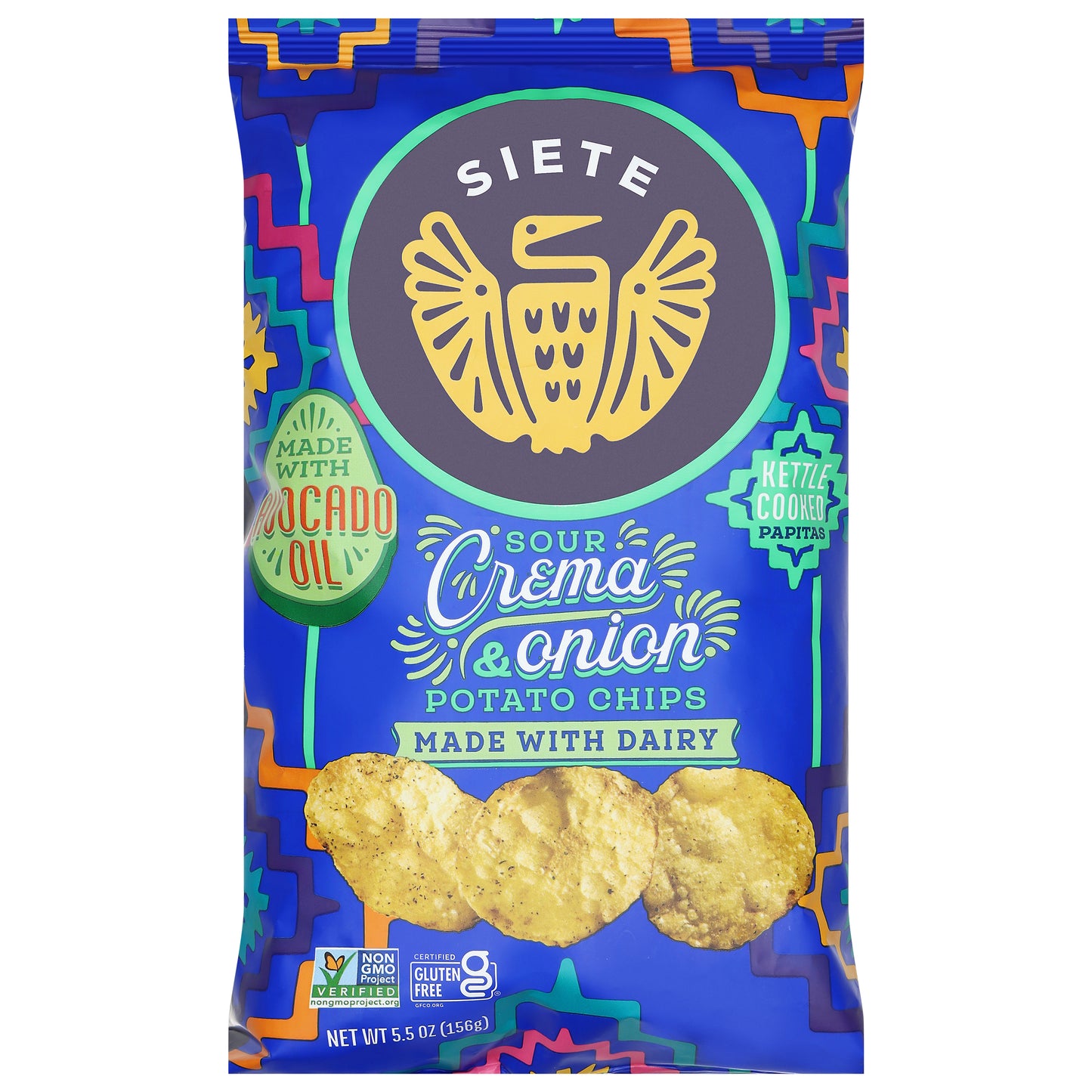 Siete Sour Crema & Onion Potato Chips 5.5 oz