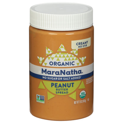 MaraNatha Organic Creamy No Stir Peanut Butter Spread 16 oz - No SUGAR OR SALT ADDED