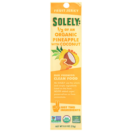 Solely Organic Pineapple with Coconut Fruit Jerky 0.8 oz