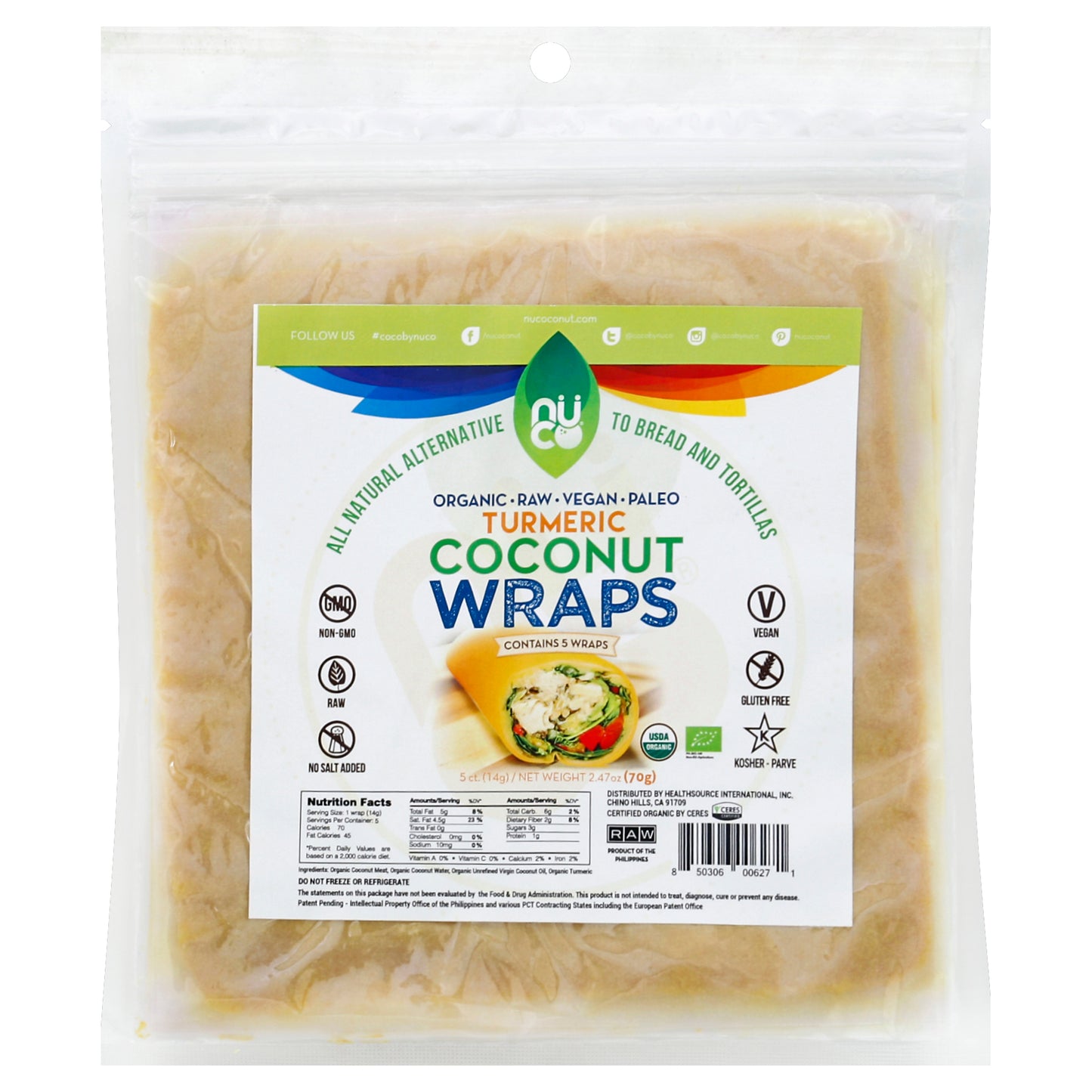 NUCO Coconut Wraps 5 ea