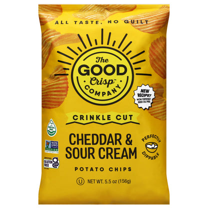 The Good Crisp Company Crinkle Cut Cheddar & Sour Cream Potato Chips 5.5 oz