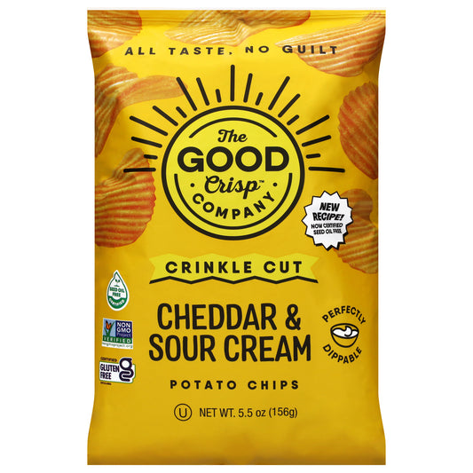 The Good Crisp Company Crinkle Cut Cheddar & Sour Cream Potato Chips 5.5 oz