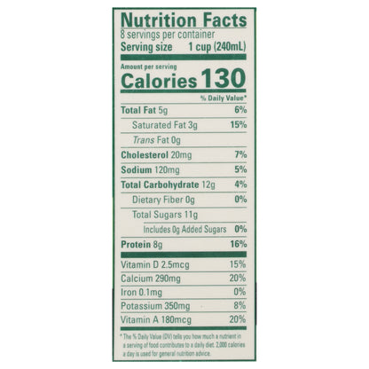 Organic Valley 2% Milk Fat Reduced Fat Milk 0.5 gal