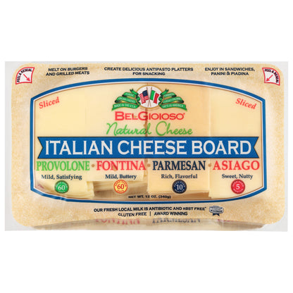 BelGioioso Sliced Provolone/Fontina/Parmesan/Asiago Italian Cheese Board 12 oz