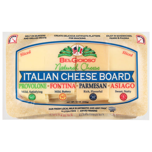 BelGioioso Sliced Provolone/Fontina/Parmesan/Asiago Italian Cheese Board 12 oz