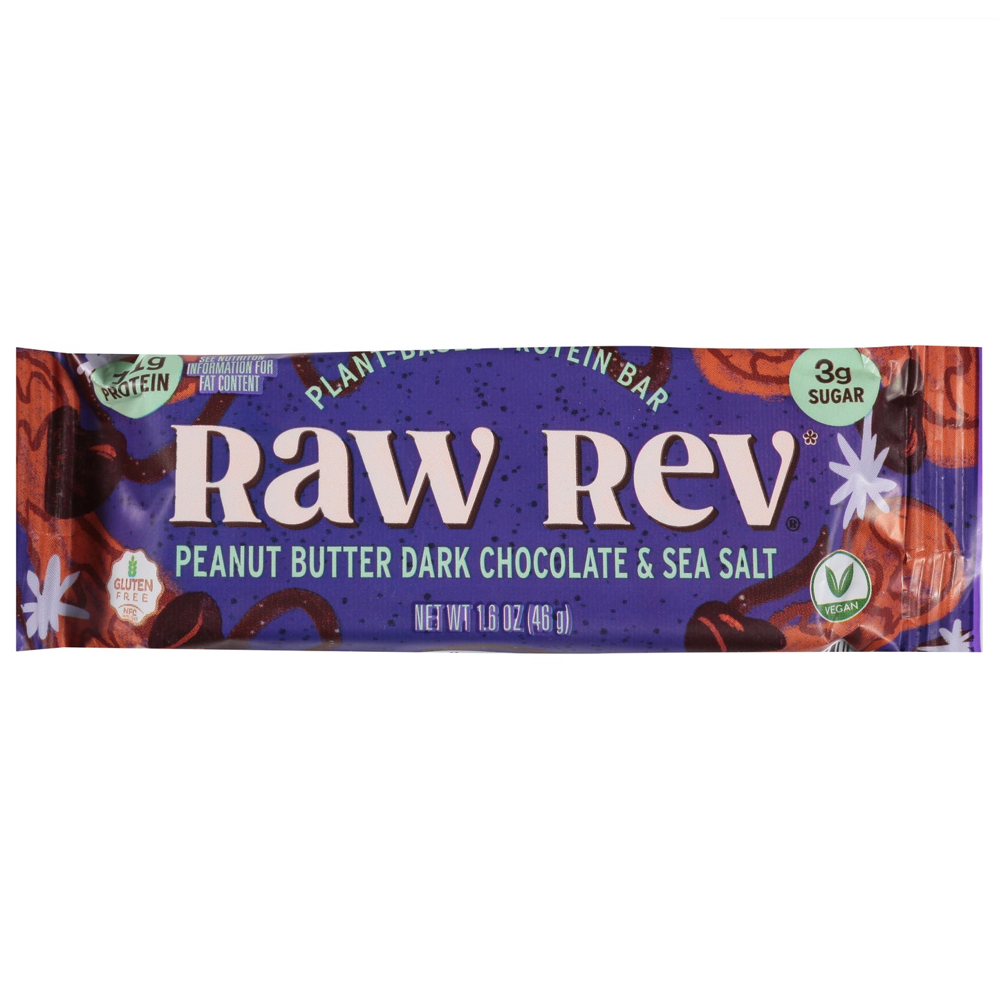 Raw Rev Plant-Based Peanut Butter Dark Chocolate & Sea Salt Protein Bar 1.6 oz