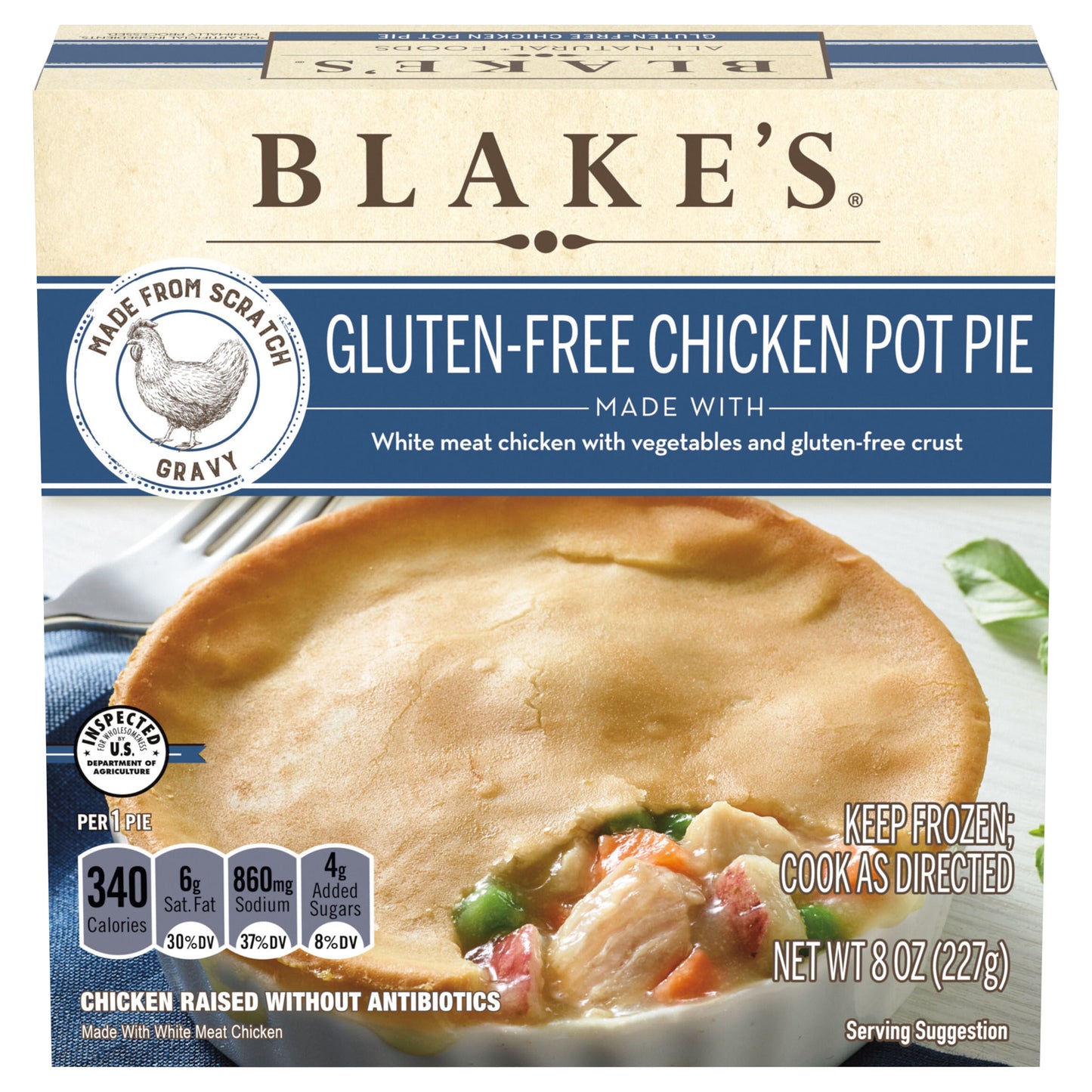 Blake's Gluten Free Chicken Pot Pie, Frozen Meal, 8 oz