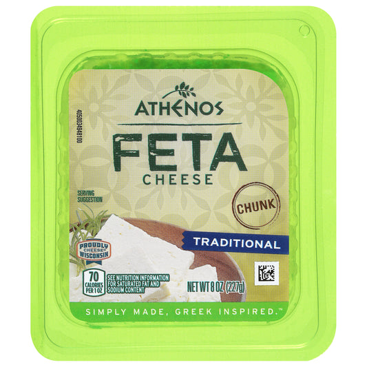 Athenos Chunk Feta Traditional Cheese 8 oz