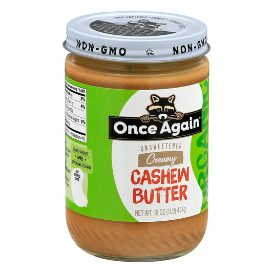 Once Again Unsweetended Creamy Cashew Butter 16.0 oz