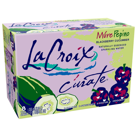 LaCroix Curate Blackberry Cucumber Sparkling Water 8 - 12 fl oz Cans