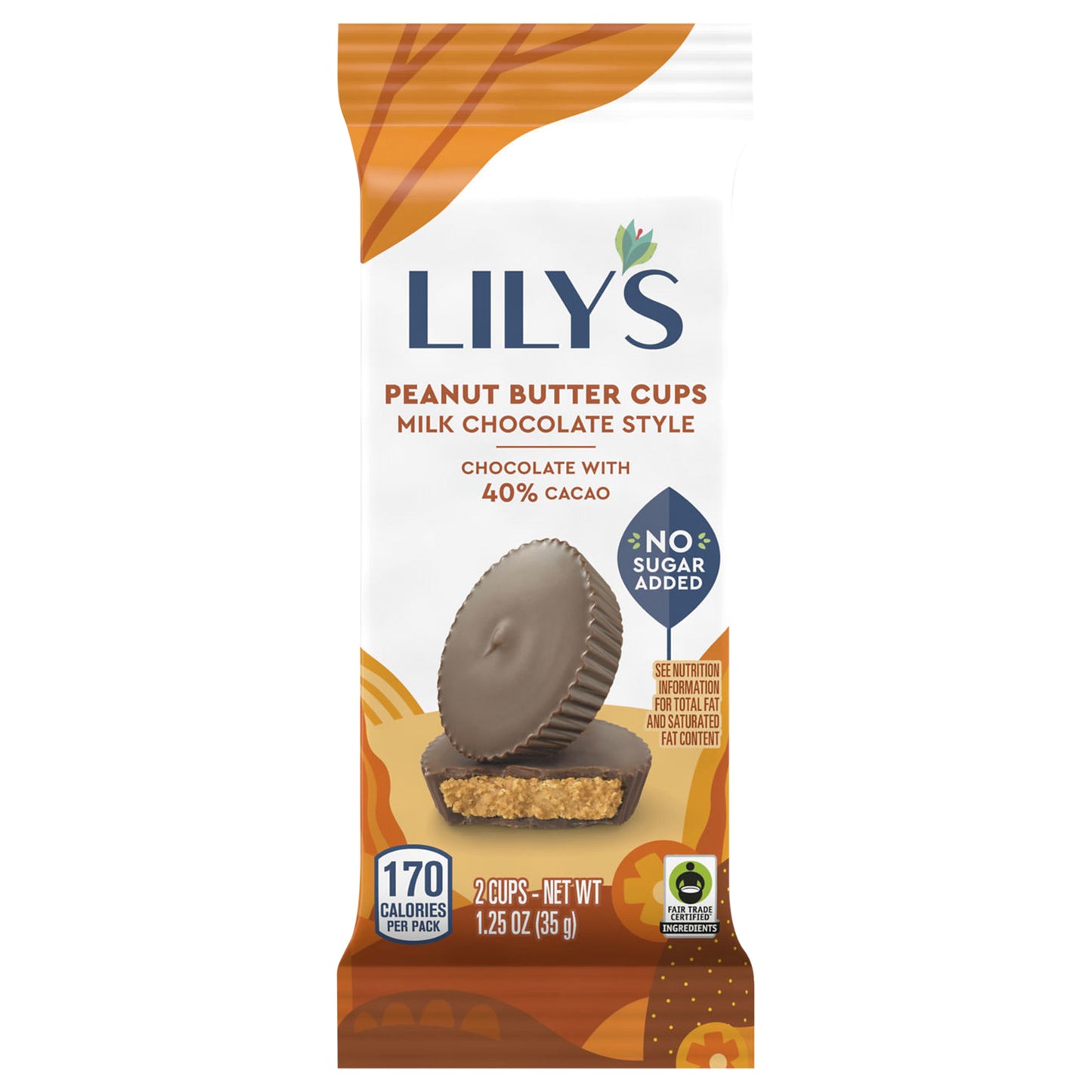 LILY'S Milk Chocolate Style Peanut Butter Cups No Sugar Added, Sweets Pack, 1.25 oz