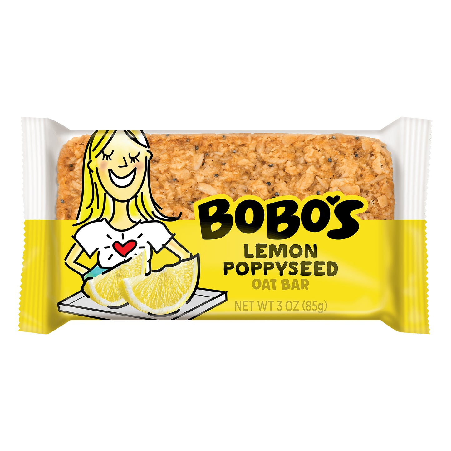 Bobo's Lemon Poppyseed Oat Bar 3 oz. Wrapper