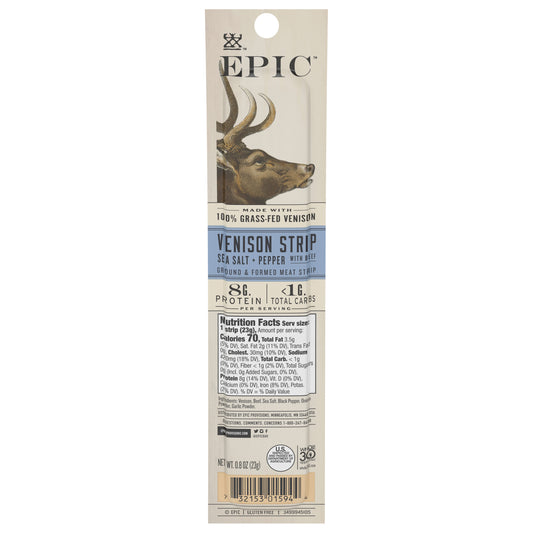 EPIC Venison & Beef Strip, Grass-Fed, Keto Friendly, Whole30, 0.8oz