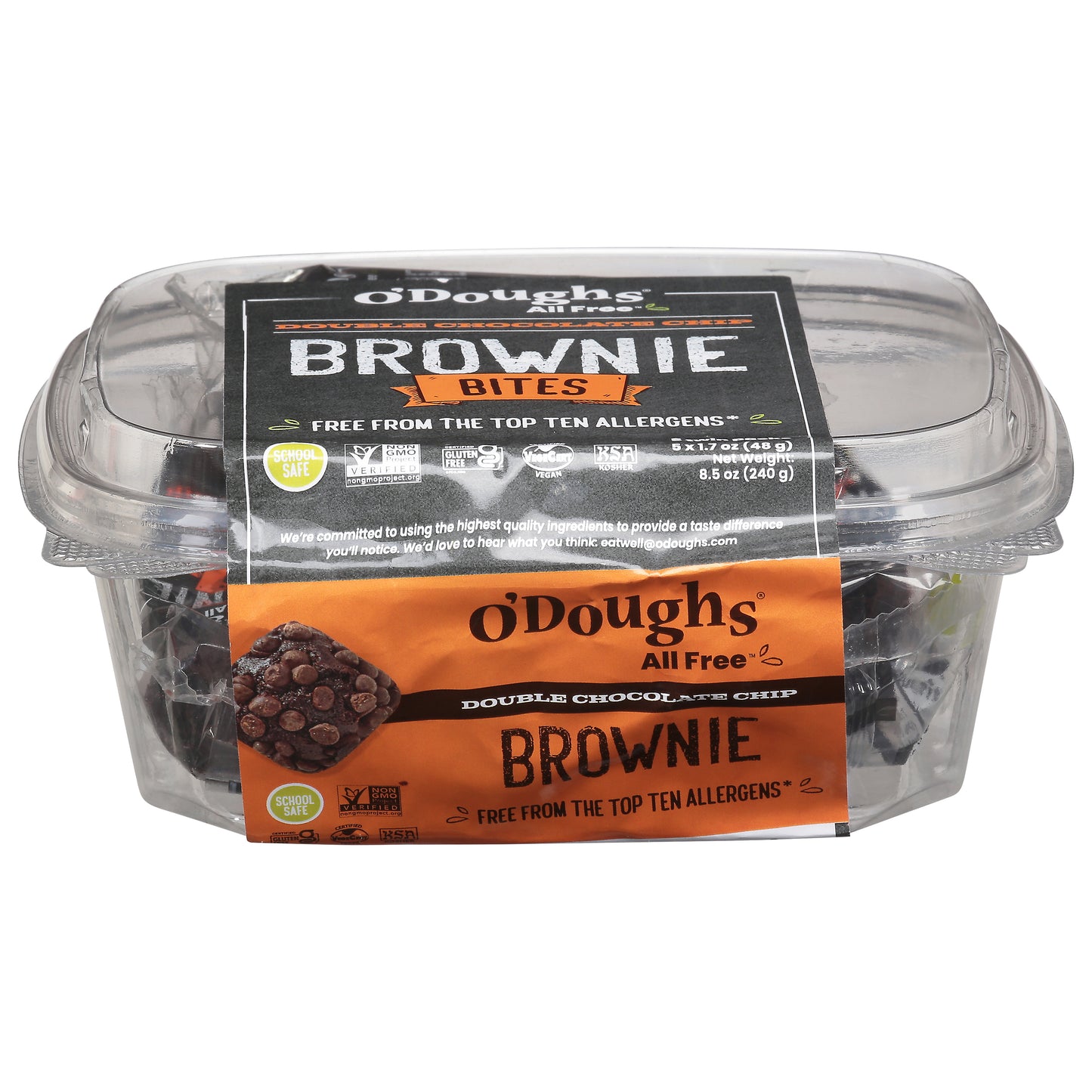 O'Doughs Bites Double Chocolate Chip Brownie 5 - 1.7 oz Packs