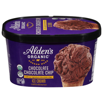 Alden's Organic Chocolate Chocolate Chip Ice Cream 1.5 qt