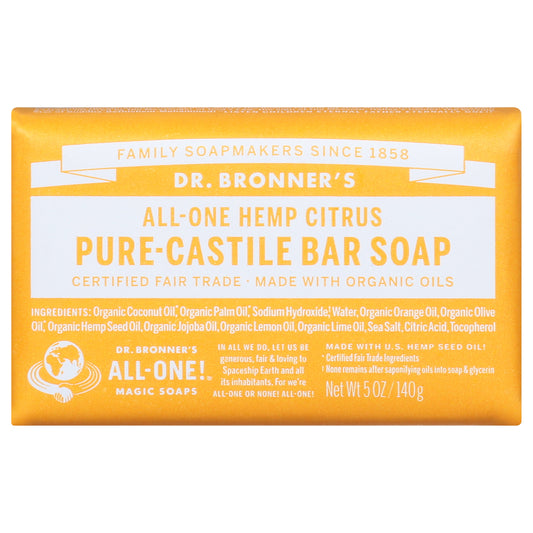 Dr. Bronner's All-One Hemp Citrus Pure-Castile Bar Soap 5 oz