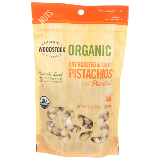 Woodstock Organic Pistachios Dry Roasted And Salted, 7 oz