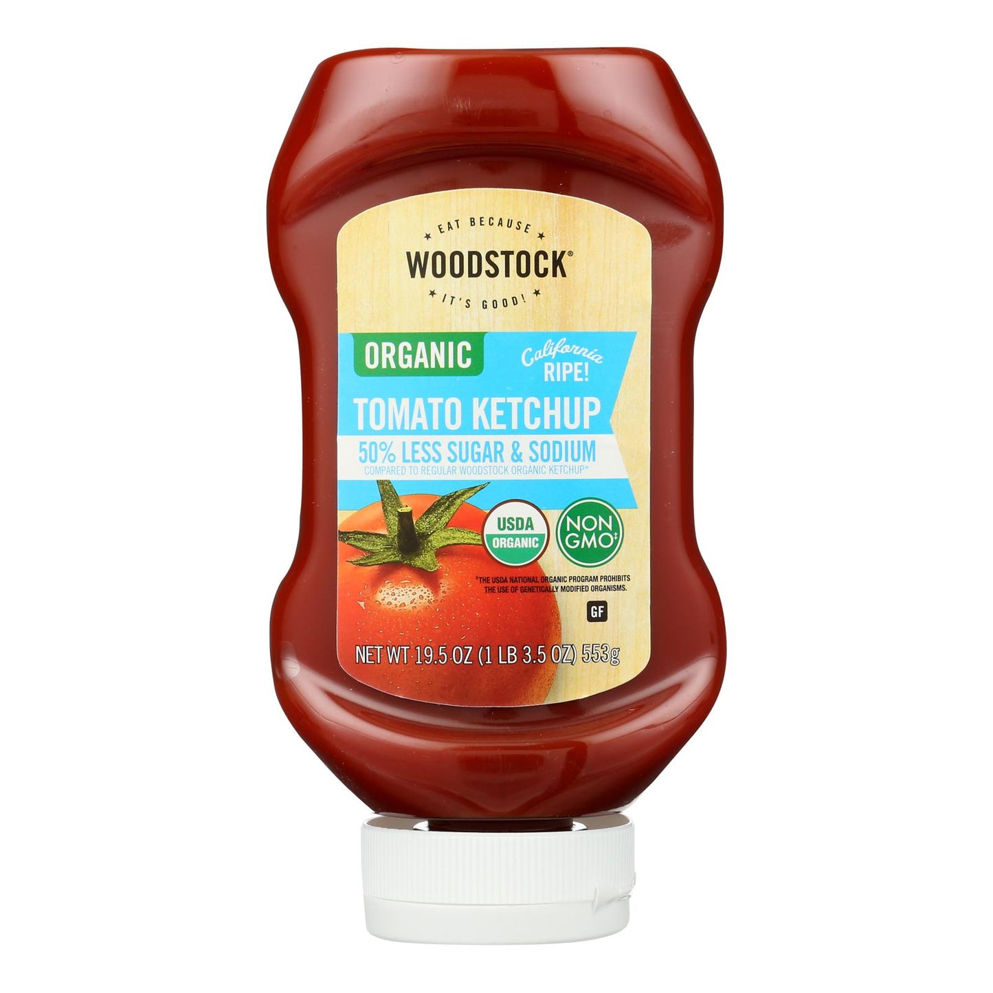 Woodstock Organic Tomato Ketchup Less Sodium Less Sugar, 19.5 oz