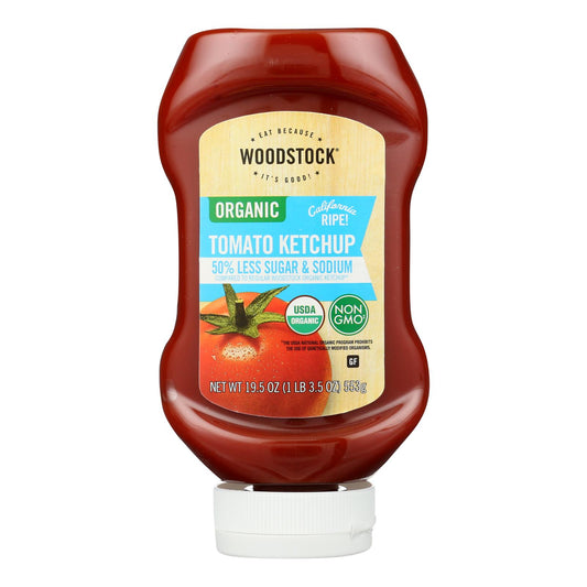 Woodstock Organic Tomato Ketchup Less Sodium Less Sugar, 19.5 oz