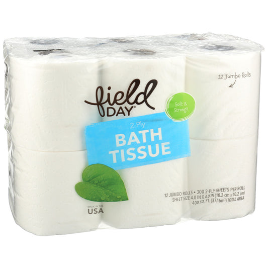 Field Day 2 Ply Recycled Double Roll Bath Tissue 12 roll
