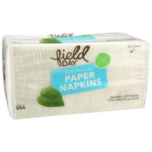 Field Day 100% Recycled Paper Napkins White 1 pk