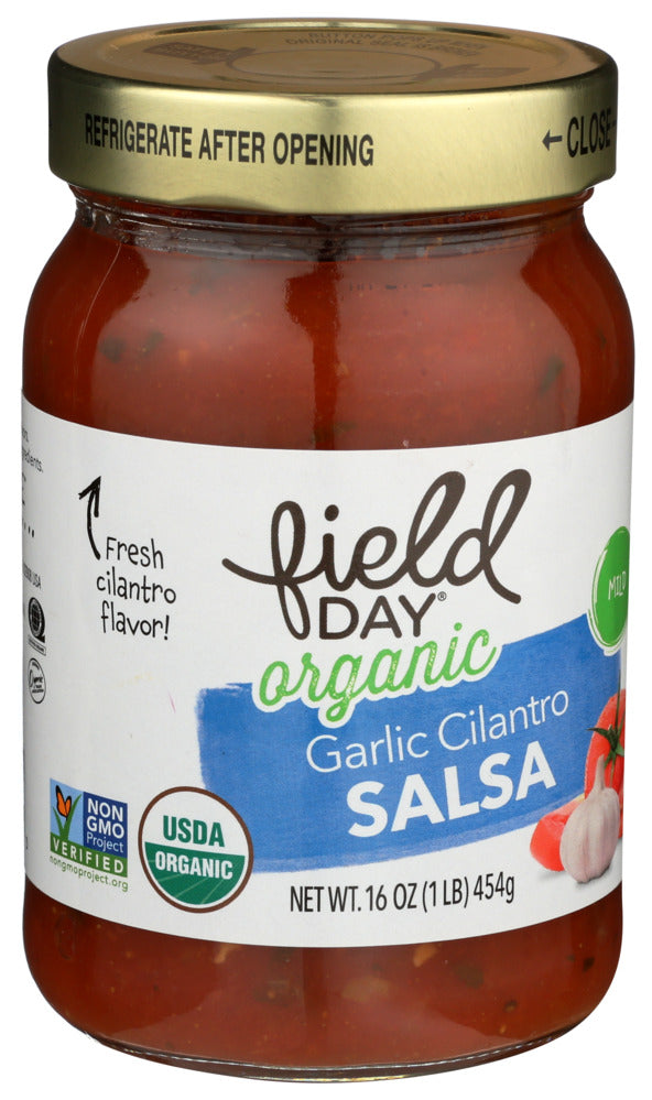 Field Day Organic Mild Garlic Cilantro Salsa 16 oz