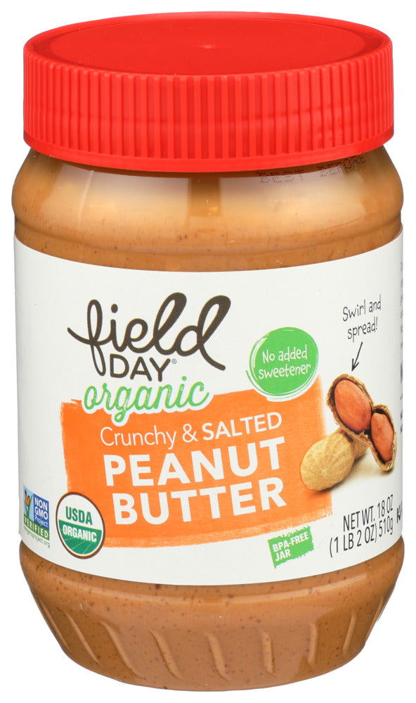Field Day Crunchy & Salted Peanut Butter Organic 18 oz