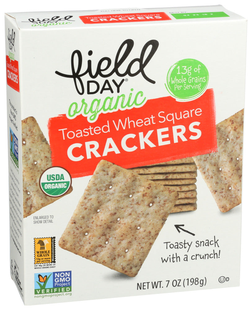 Field Day Toasted Wheat Square Crackers Organic 7 oz