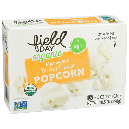 Field Day Microwave Popcorn Butter Flavor Organic 3/3.5 oz