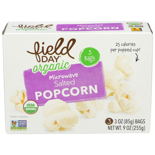 Field Day Microwave Salted Popcorn Organic 3/3 oz