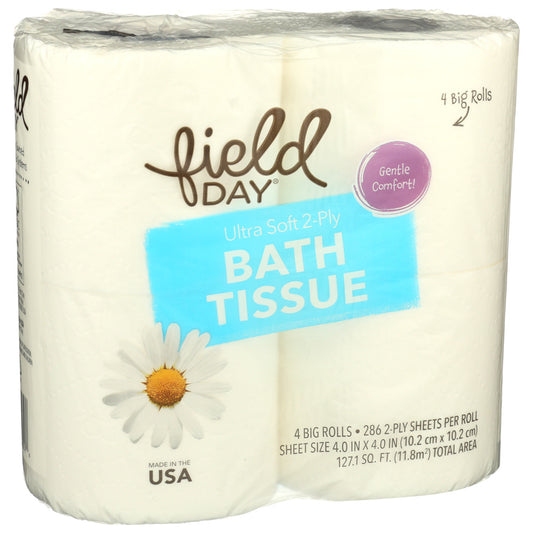Field Day 100% Recycled Ultra Soft 2-Ply Bath Tissue White 4 rolls