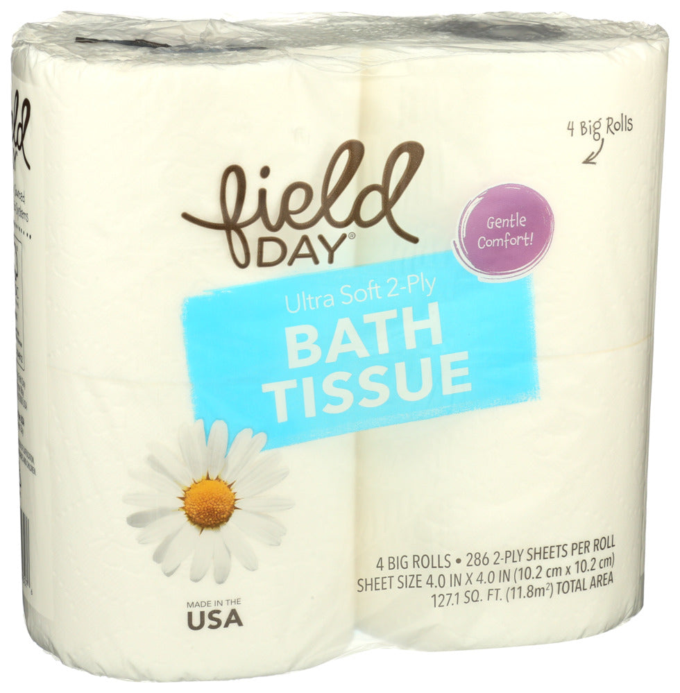 Field Day 100% Recycled Ultra Soft 2-Ply Bath Tissue White 4 rolls