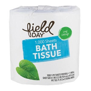 Field Day Bath Tissue 1000 Sheets, Case Of 80, 1 roll