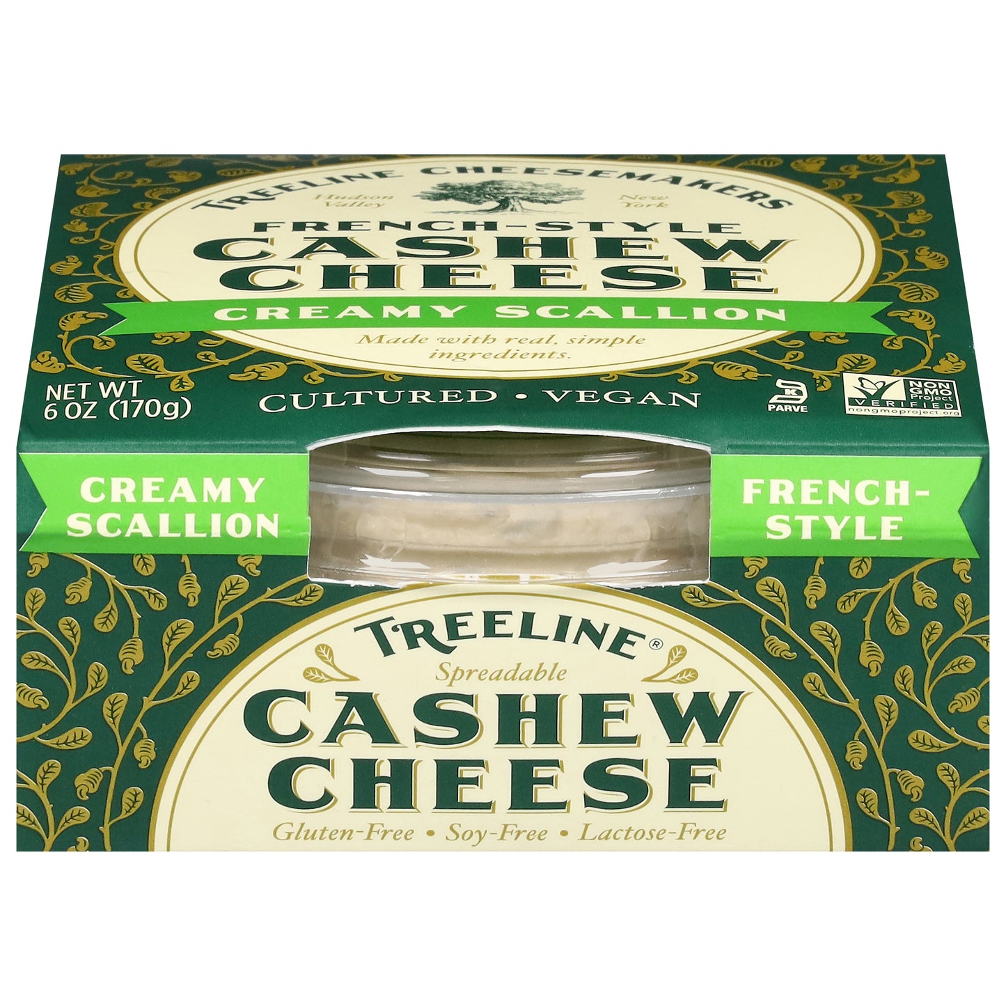 Treeline Spreadable Creamy Scallion Cashew Cheese 6 oz