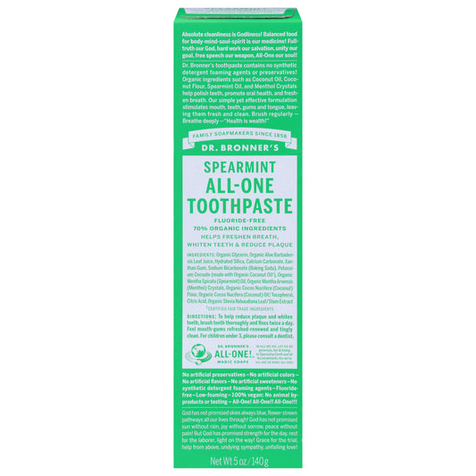 Dr. Bronner's All-One Spearmint Toothpaste 5 oz