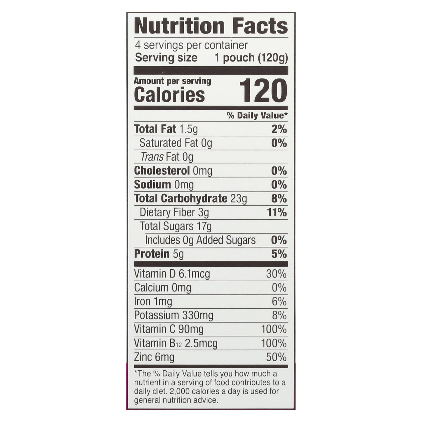 Noka +Immune Support Super Berry Superfood Smoothies 4 - 4.22 oz Pouches