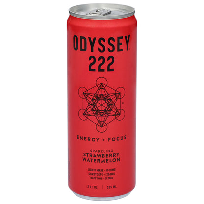 Odyssey 222 Sparkling Strawberry Watermelon Energy + Focus Drink 12 fl oz
