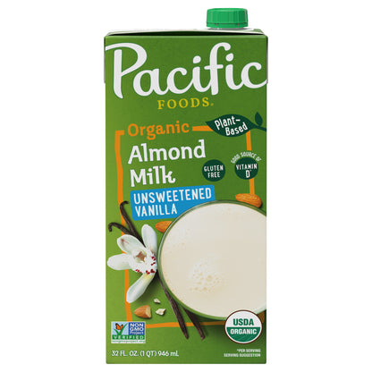 Pacific Foods Organic Unsweetened Plant-Based Vanilla Almond Milk 32 fl oz