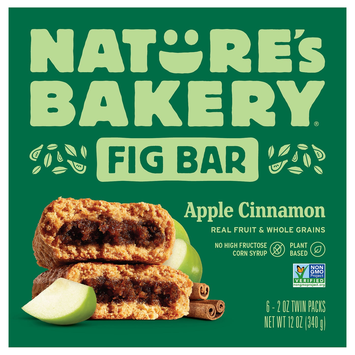 Nature's Bakery Apple Cinnamon Whole Wheat Fig Bars, Snack Bars, 6 Ct