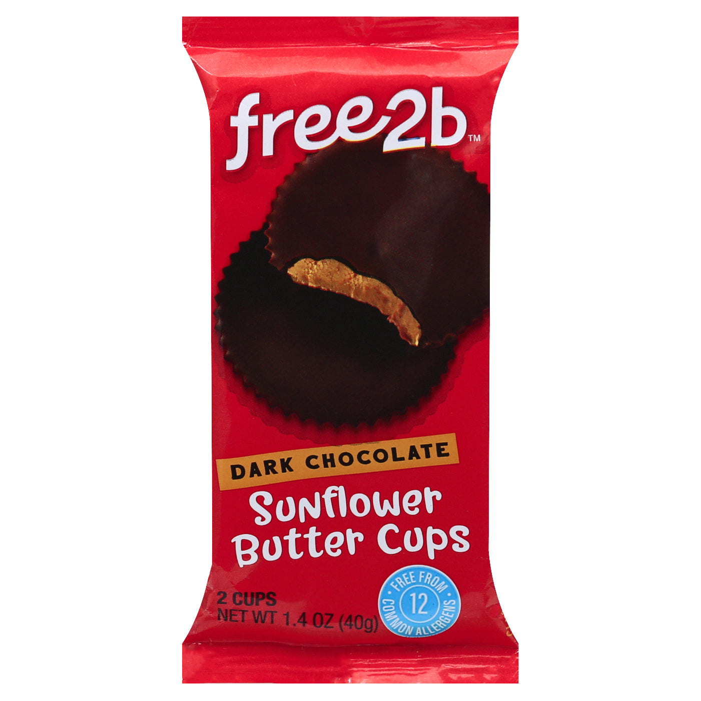 free2b Dark Chocolate Sunflower Butter Cups 2 ea