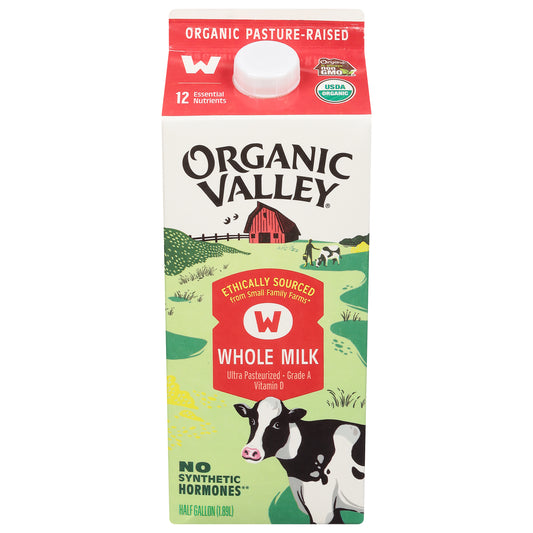 Organic Valley Whole Milk 0.5 gal - Ultra Pasteurized