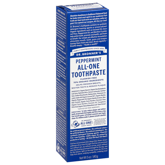 Dr. Bronner's Peppermint All-One Toothpaste 5 oz Box