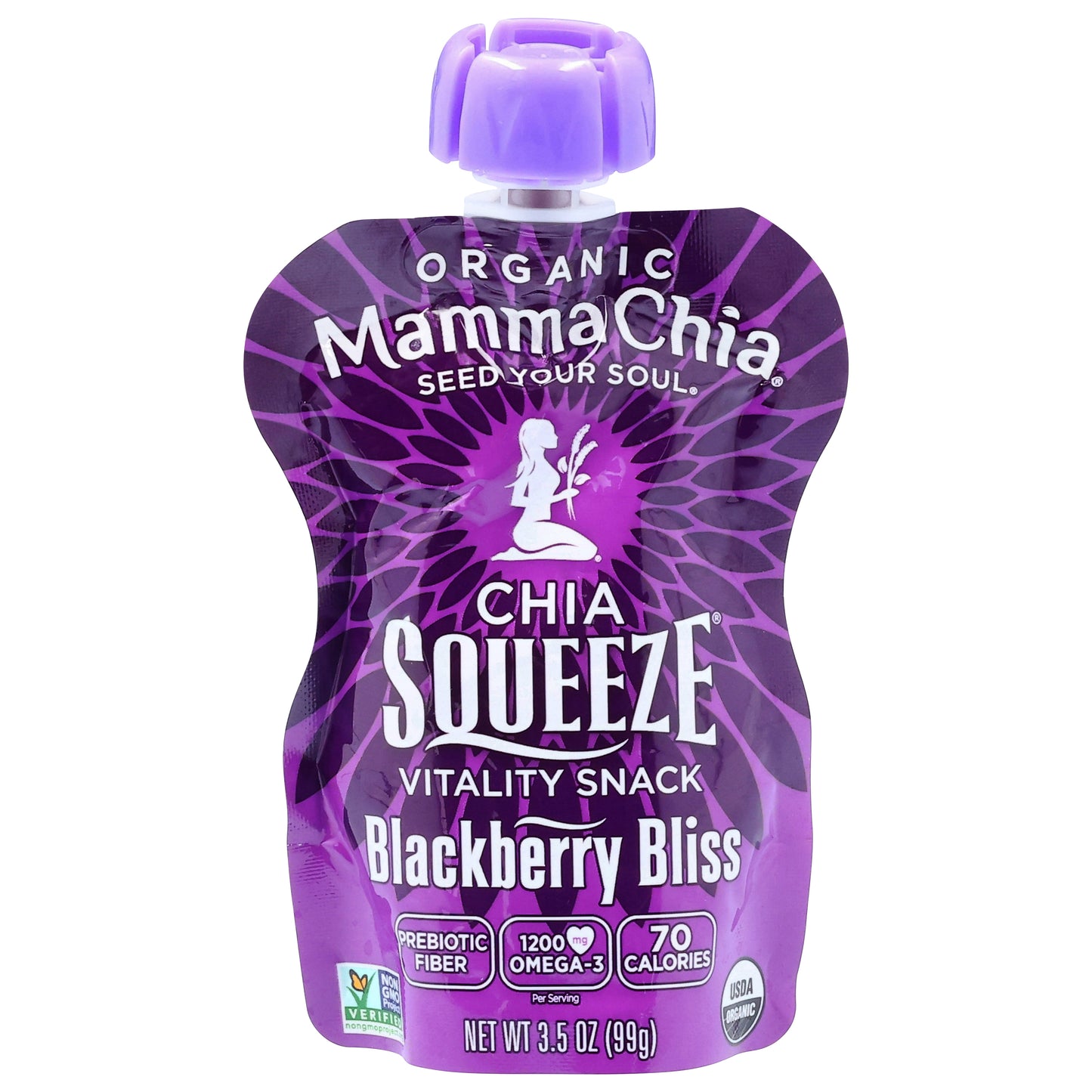 Mama Chia Chia Squeeze Organic Blackberry Bliss Vitality Snack 3.5 oz