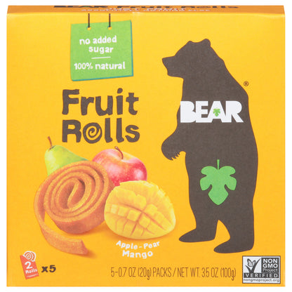 Bear Apple-Pear Mango Fruit Rolls 5 - 0.7 oz Packs