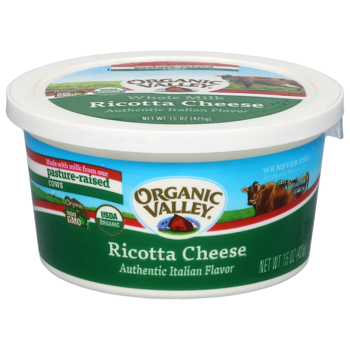 Organic Valley Authentic Italian Flavor Ricotta Cheese 15 oz