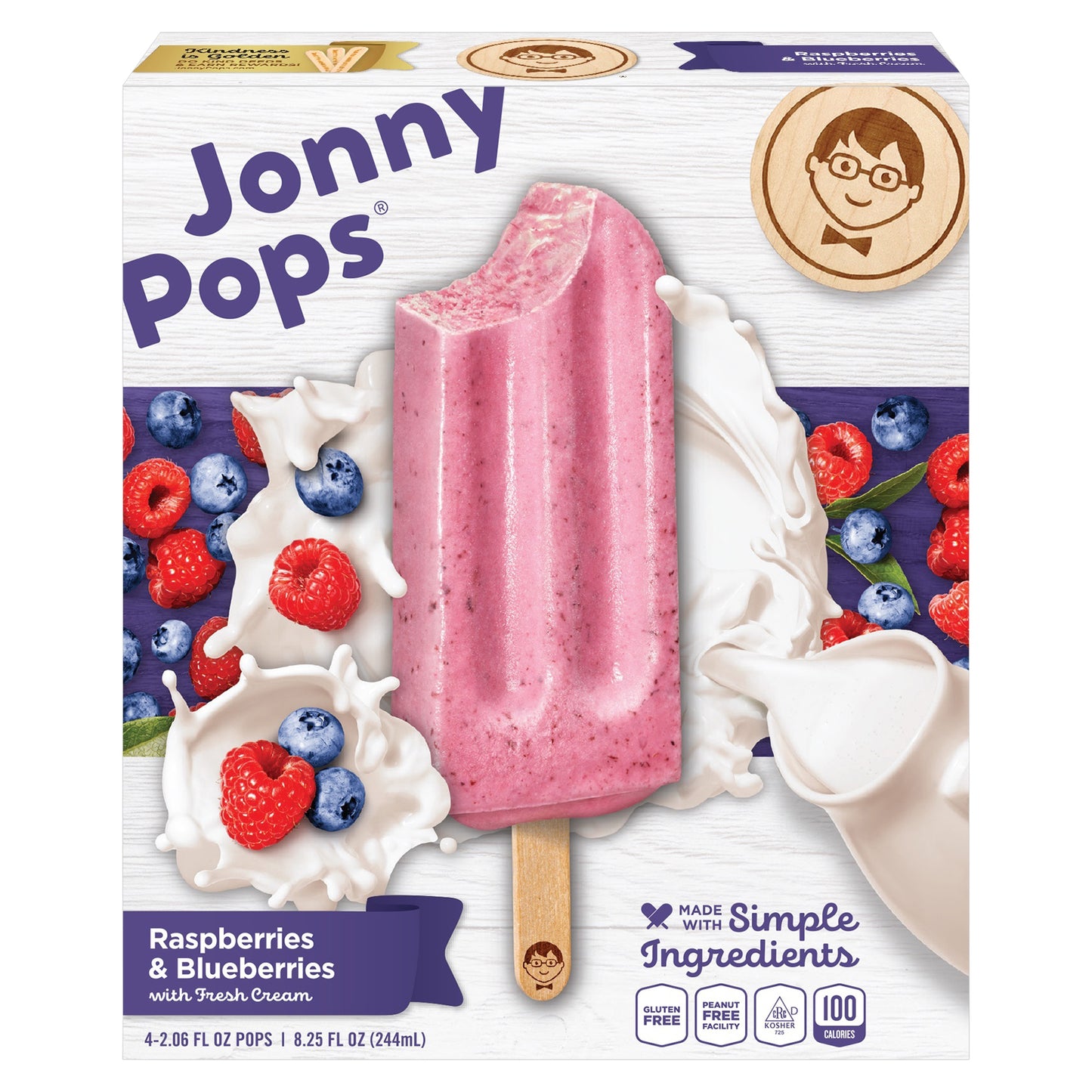 JonnyPops Raspberries & Blueberries with Cream 4 PK