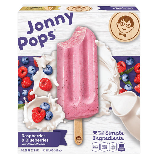 JonnyPops Raspberries & Blueberries with Cream 4 PK