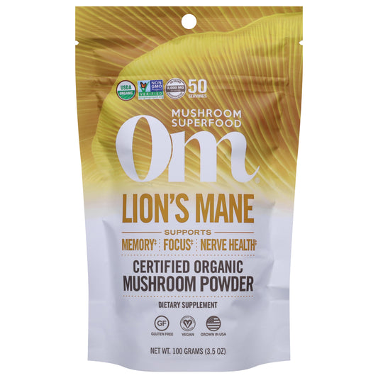 Om Organic Lion's Mane Mushroom Powder 3.5 oz