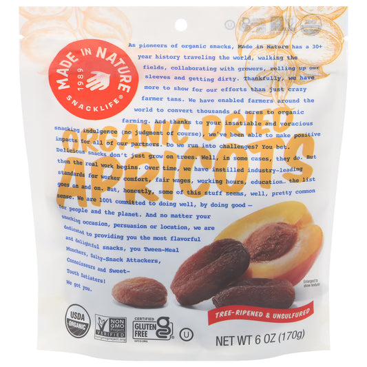 Made in Nature Snacklife Dried Organic Apricots 6 oz