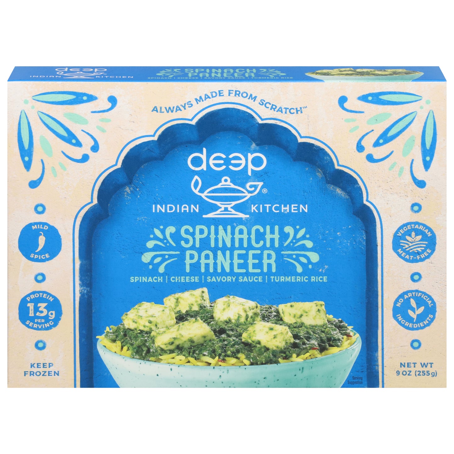 Deep Indian Kitchen Mild Spice Indian Kitchen Spinach Paneer 9 oz
